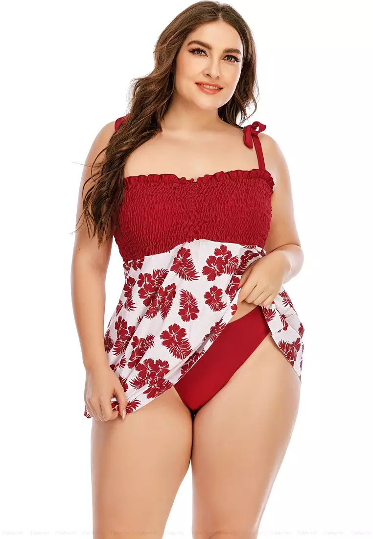 Red plus size deals bathing suit