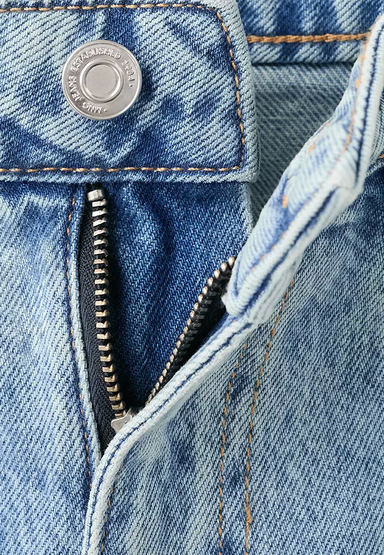 Mid-Rise Straight Jeans