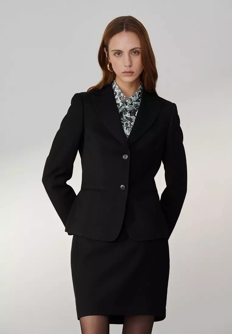 Black Textured Cut Out Skirt