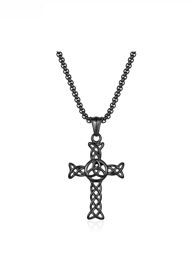 Buy HAPPY FRIDAYS Titanium Steel Celtic Knot Cross Pendant