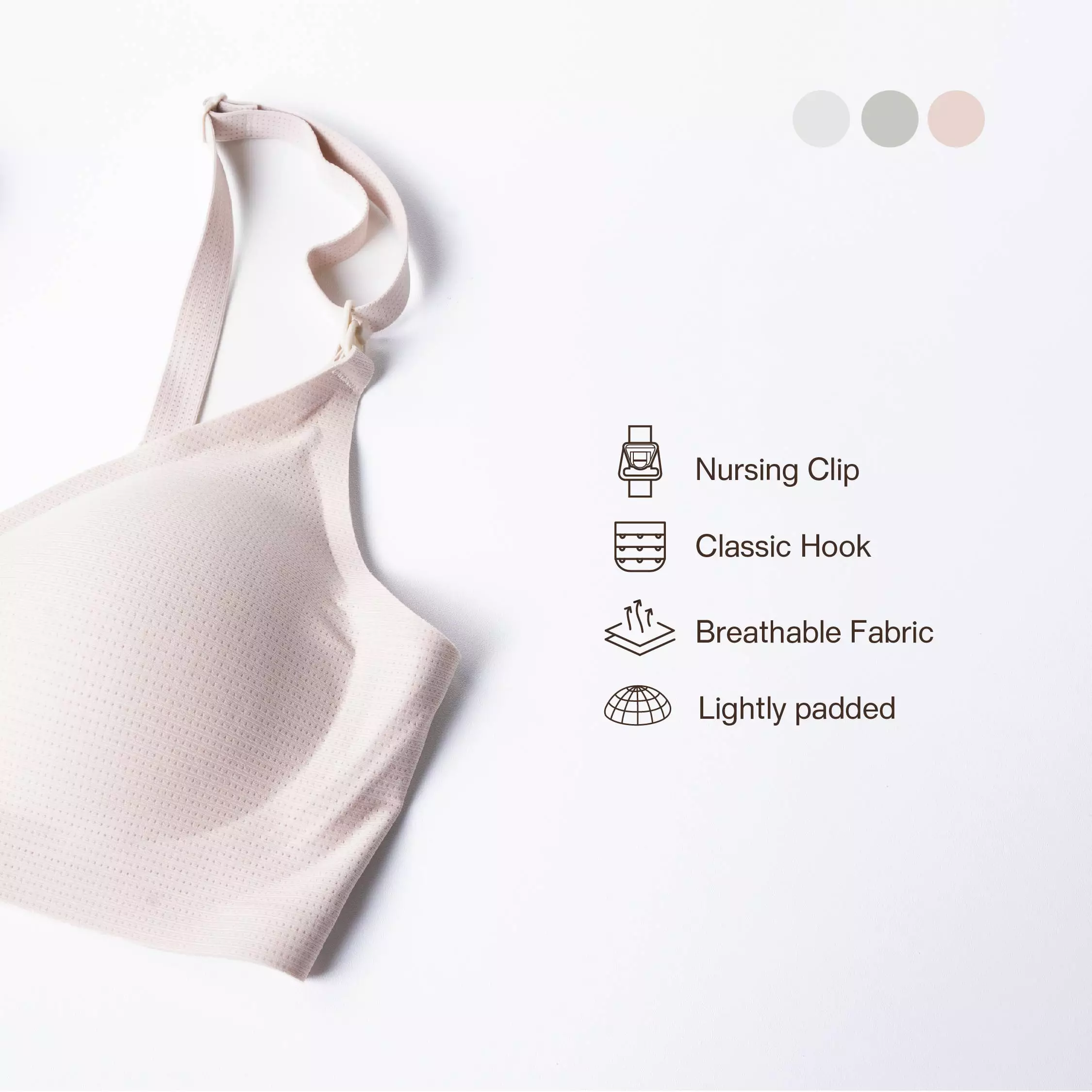 Nathalie Ice Silk Maternity Bra NTBM 3540 - Ash