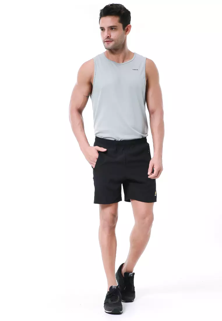 Halburt Celana Pendek Olahraga Pria Plain Motive Short Pants Simple Material Parasut ORIGINAL - Black