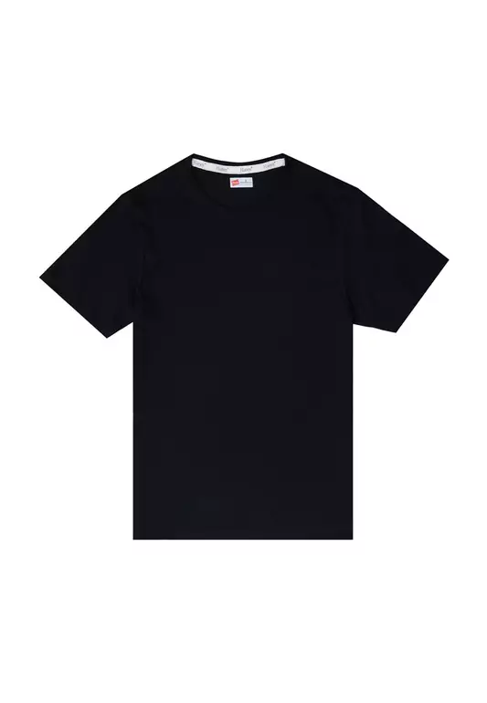 Hanes Mens Black Round Neck T-Shirt