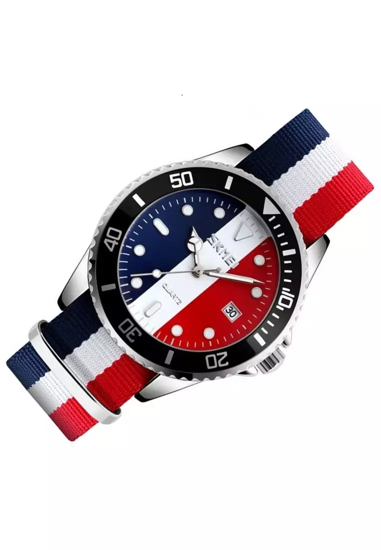Jam Tangan Casual Analog Pria Waterproof 30m Strap Tali Material Kanvas YG77 ORIGINAL