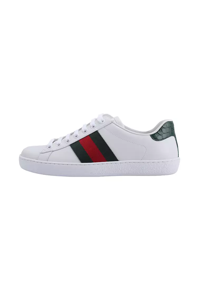 Gucci men's leather leisure sports white shoes 386750 A3830