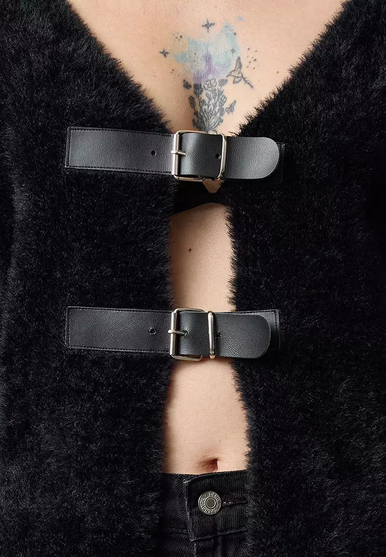 Black Closed Knitted Cardigan Twoaw25Hi00112