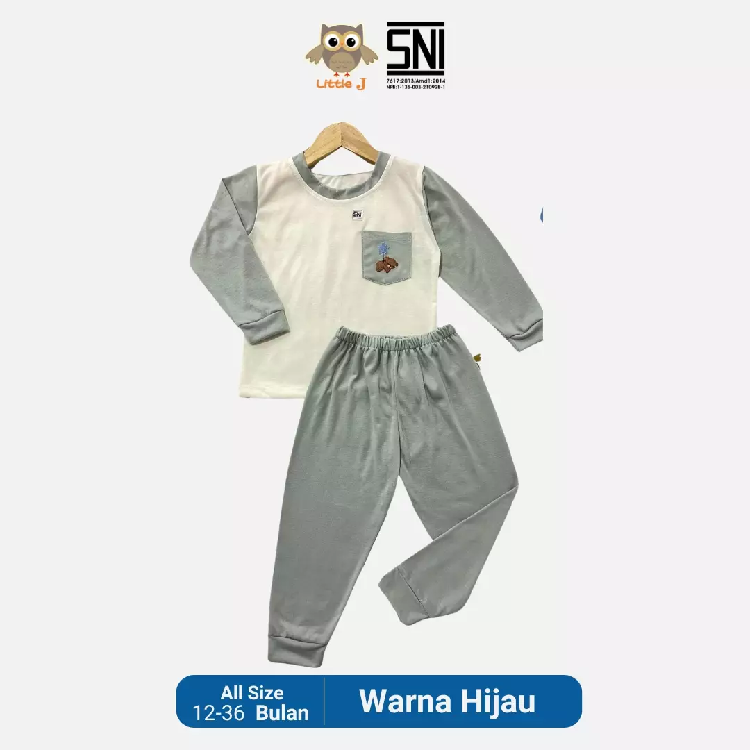Little J Baju Tidur Piyama Anak Setelan Anak Perempuan Lengan Panjang SNI Bahan halus