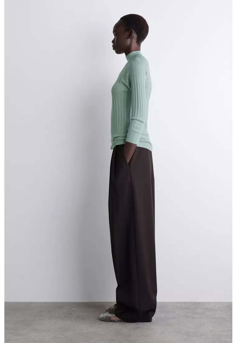 SHEER KNITTED SILK TOP