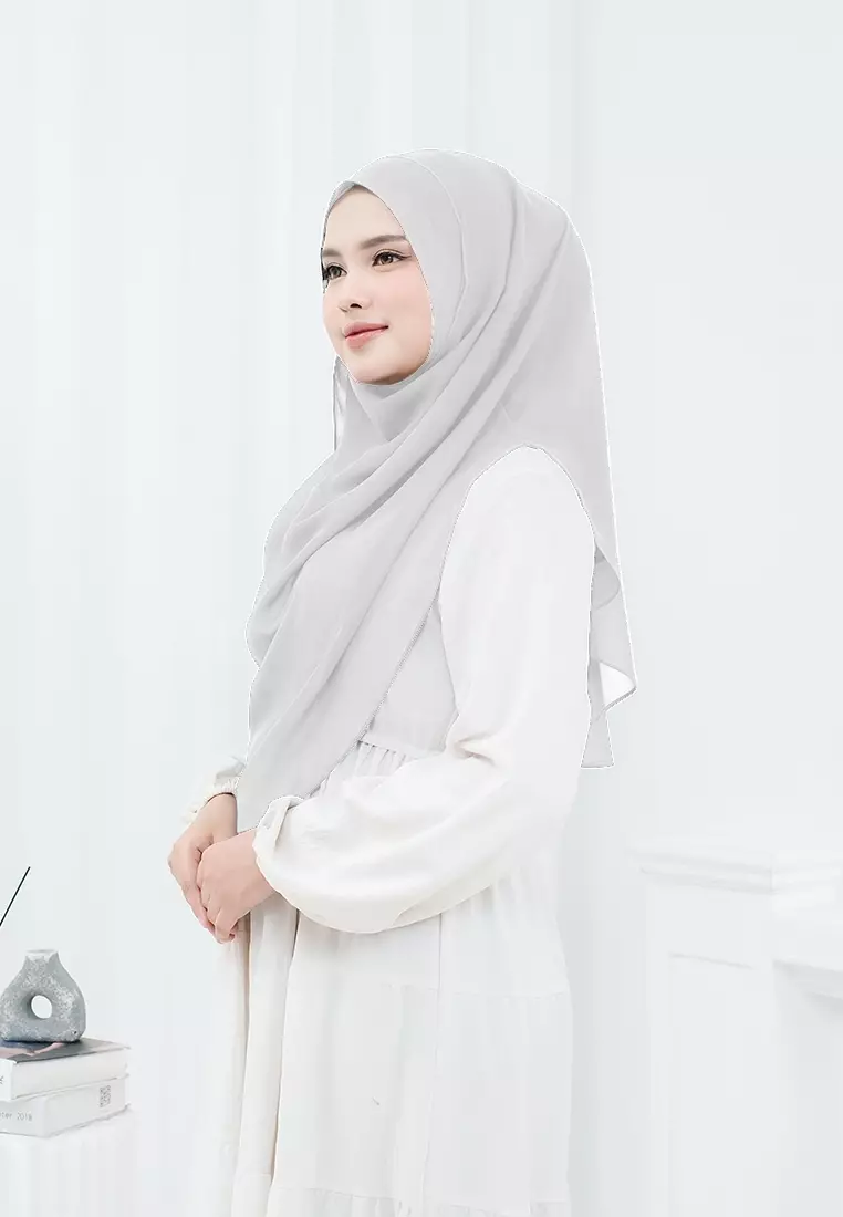 HIJAB INSTAN ZHAZA - SILVER GREY