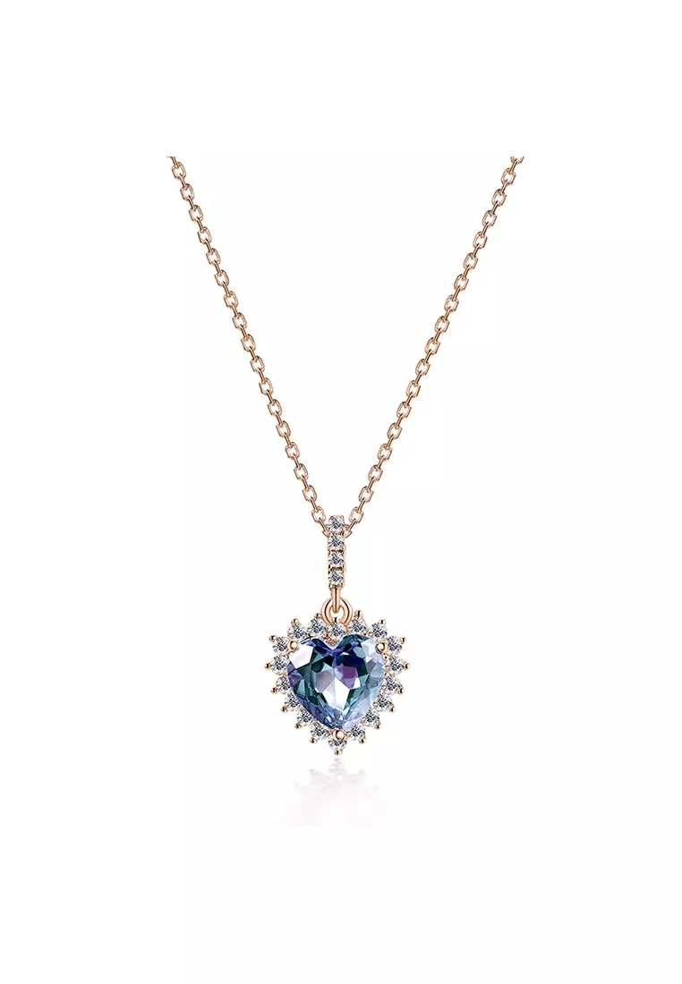 [ Alexandrite Collection ] Blazing Heart Alexandrite Pendant Silver S925 RG - Kalung by Her Jewellery