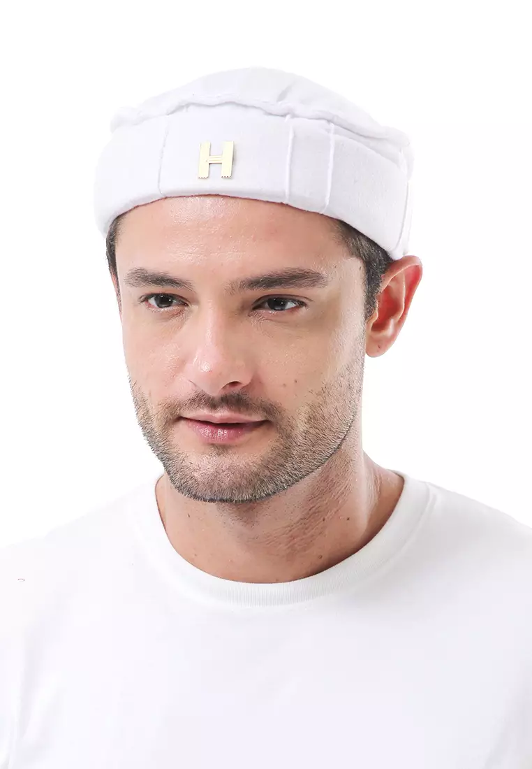 Kai Topi Peci Polos Pria Simple Design Material Plece ORIGINAL - White