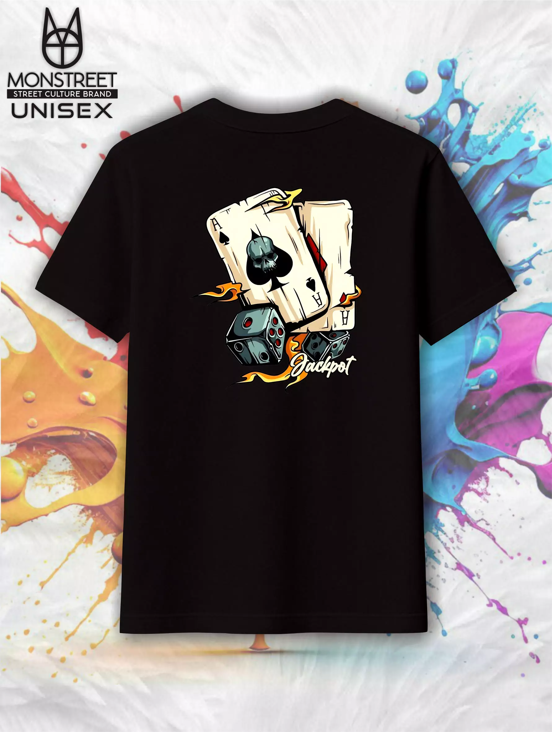 Monstreet Kaos Katun Combed 24S Grafis Reguler Fit Hitam Tshirt UTR175 Cotton Combed 24S Graphic Tshirt Regular Fit Black Tshirt