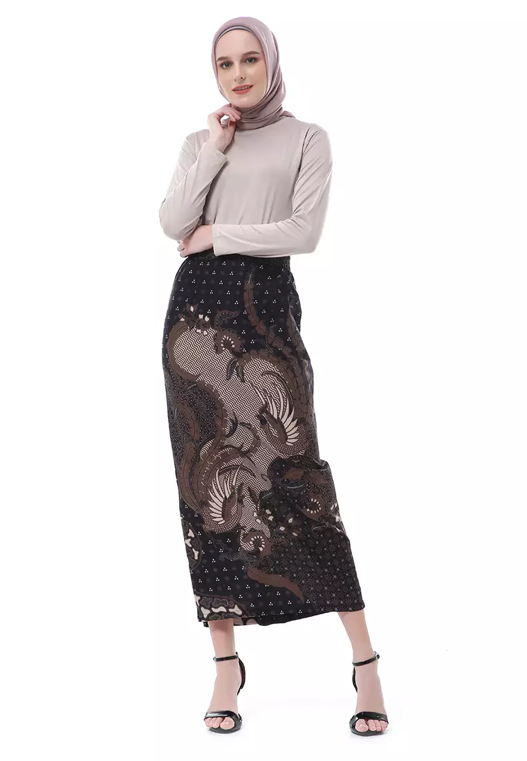 Yuvika Long Rok Bawahan Wanita Motif Batik Premium Quality - Brownie