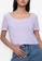 ZALORA BASICS purple Sweetheart Neckline Short Sleeve Top 40C3EAA0DB4EAAGS_3