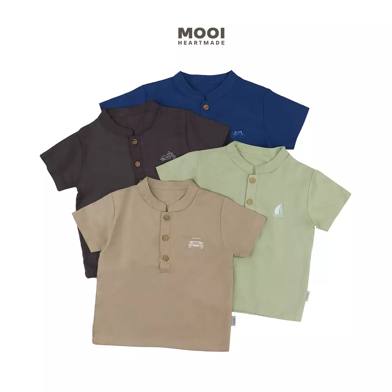 Mooi Kemeja Anak Laki-laki Rama Shirt - Clary Sage