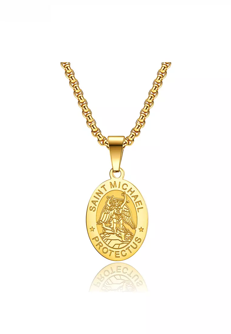 Buy HAPPY FRIDAYS Saint Michael Angel Pendant Necklace JW QF DZ339