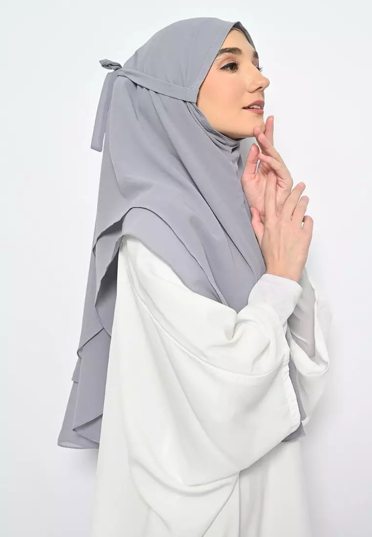 Bergo Khimar Azzura Grey