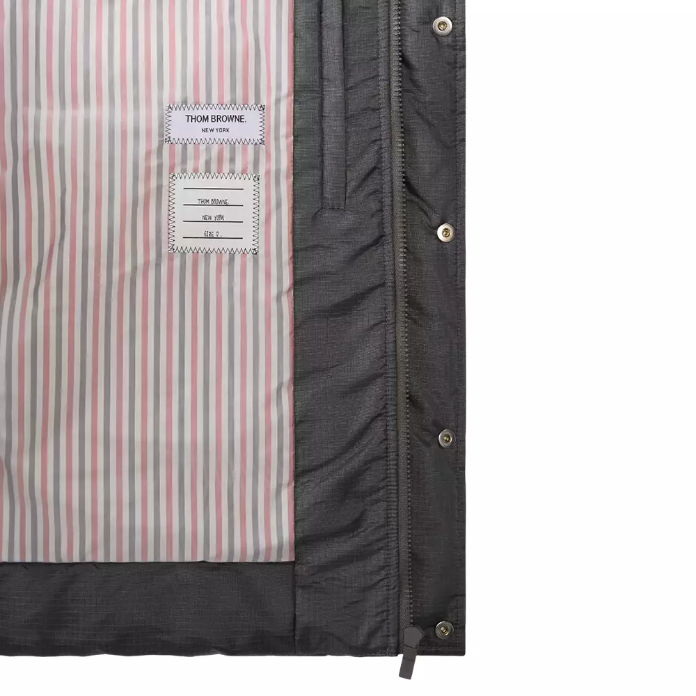 Shiny Ripstop Lightweight Down Filled 4-Bar Jacket Dark Grey