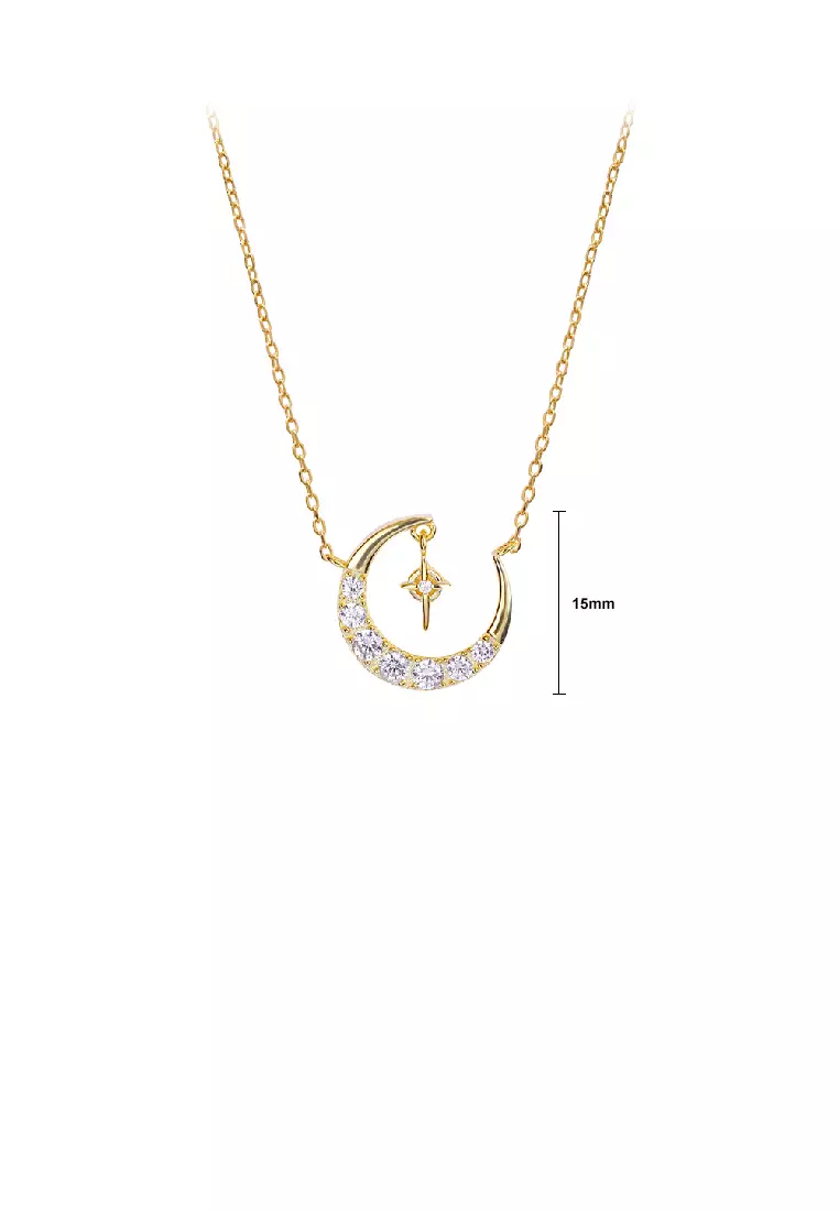 Gold moon hotsell and star necklace