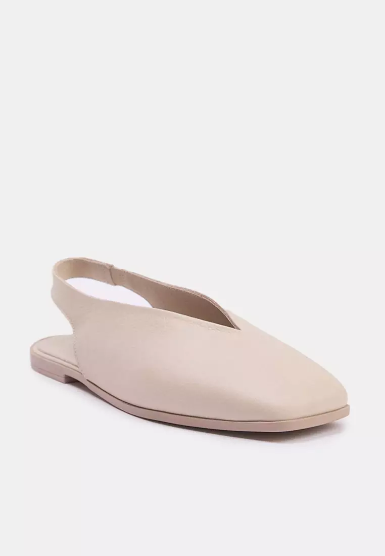Genuine Leather Open Back Shoes