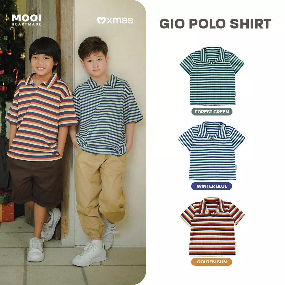 Mooi Kemeja Anak Laki - Laki Gio Polo Shirt - Forest Green