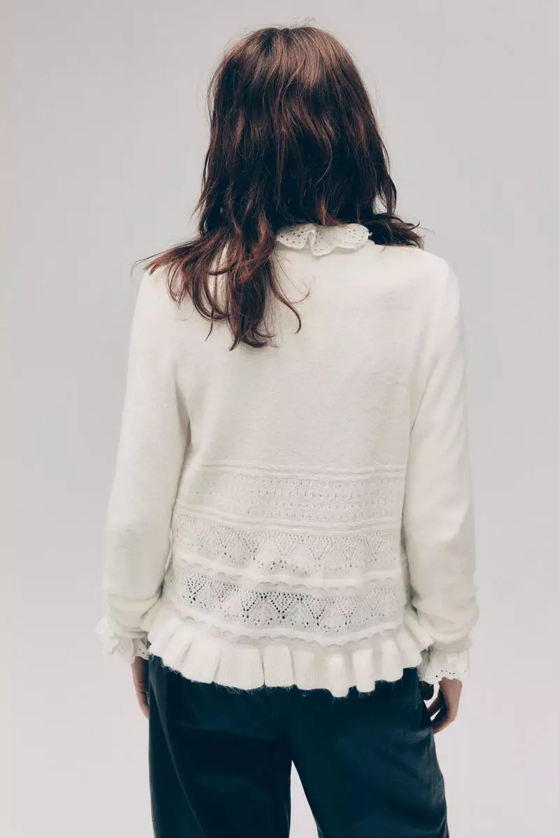 Pointelle-knit cardigan