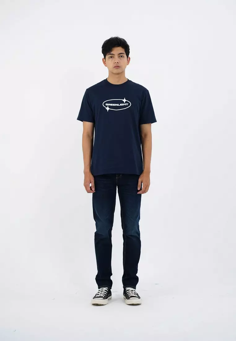 Greenlight Men's T-Shirt Short Sleeve Regular Fit Cotton Logo Script Lyron OL-C211224