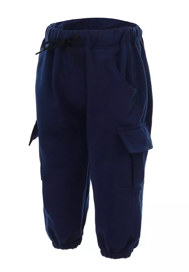 Wileen Celana Cargo Anak Unisex Kid Long Pants Slim Fit Comportable Material Fleece ORIGINAL - Navy