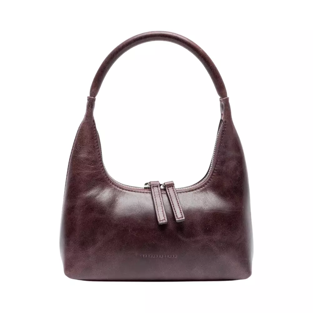 Hobo Mini Shoulder Bag Wine Pull-Up