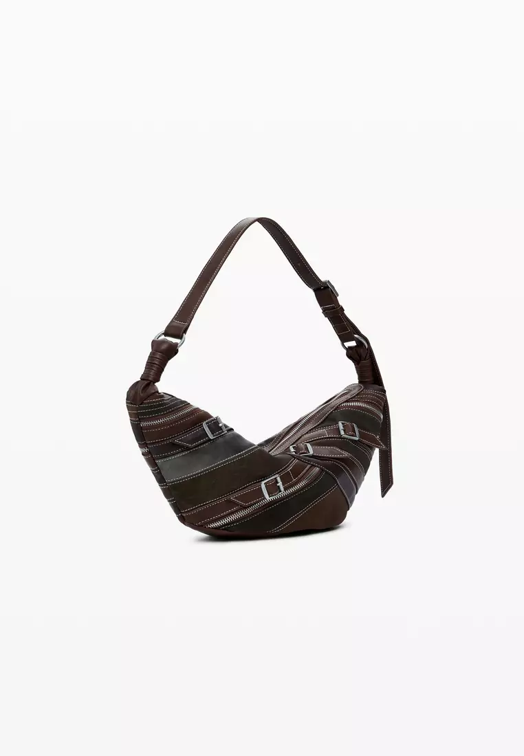 Medium shoulder bag with stitching