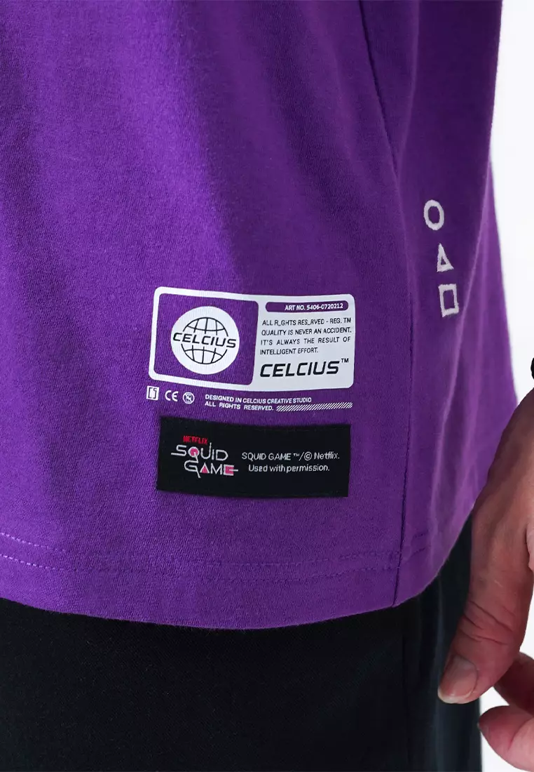 CELCIUS Squid Game Kaos Lengan Pendek Oversize LIN001326C Purple