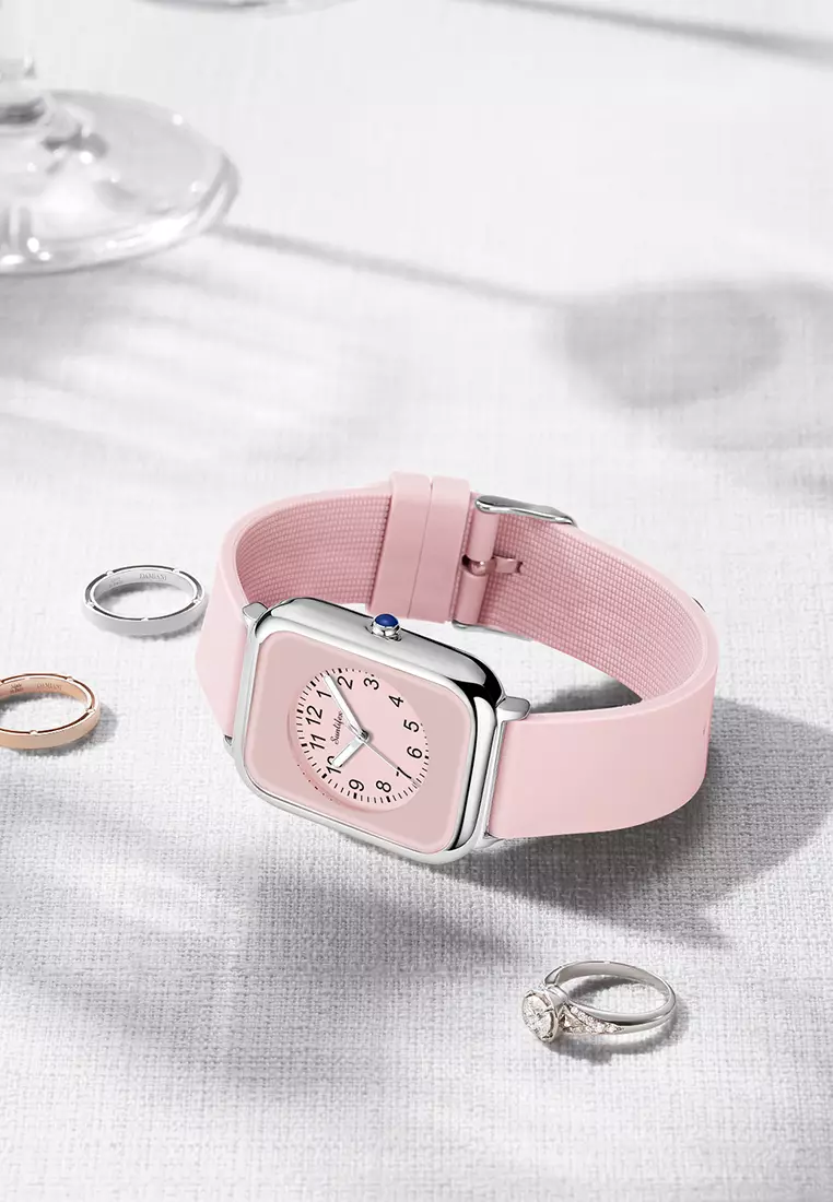Jam Tangan Wanita Original Anggun Santai Wanita Tali Silikon Jam Tangan Cewek 9416-1 pink