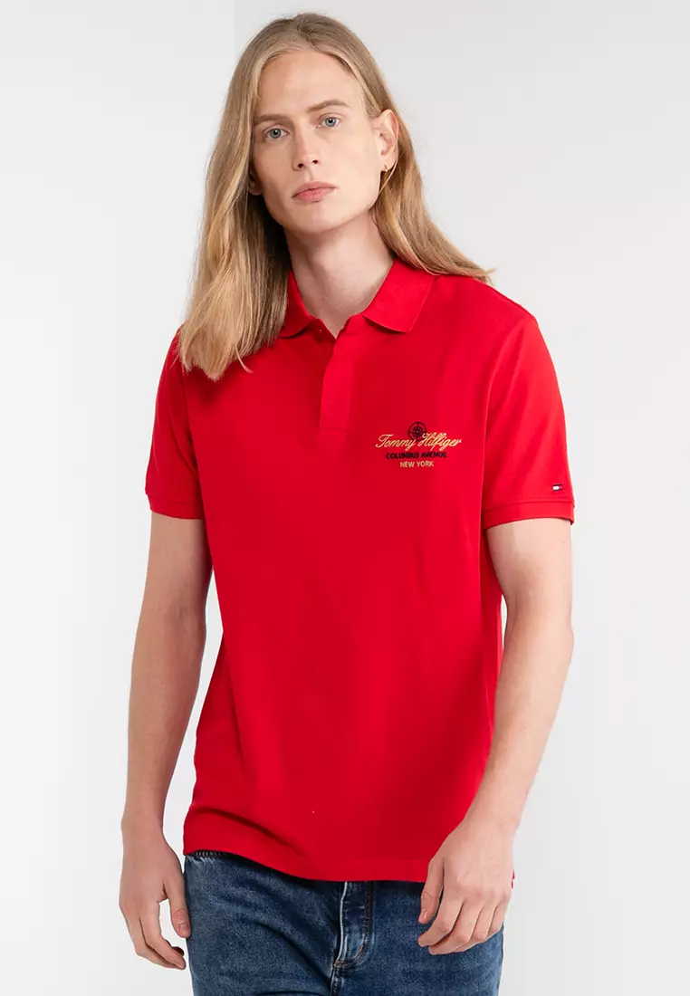 Tommy Hilfiger Regular Polo Shirt, Red, XS