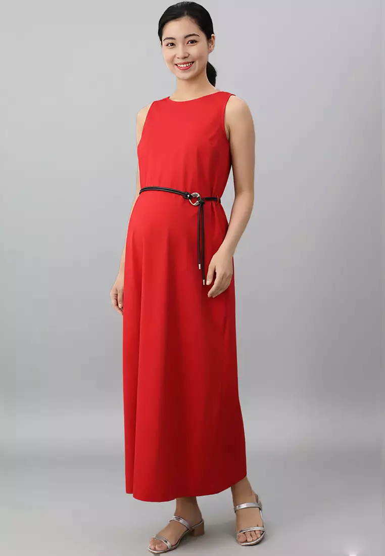 chinese dress ladies Pinkblush Red Lace Mesh Overlay Maxi Dress