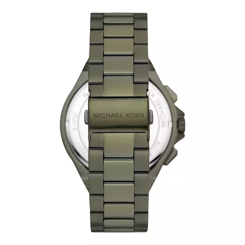 [LAST CHANCE DEALS] Jam Tangan Pria Michael Kors Lennox MK9103 Men Chronograph Olive Dial Olive Stainless Steel Strap