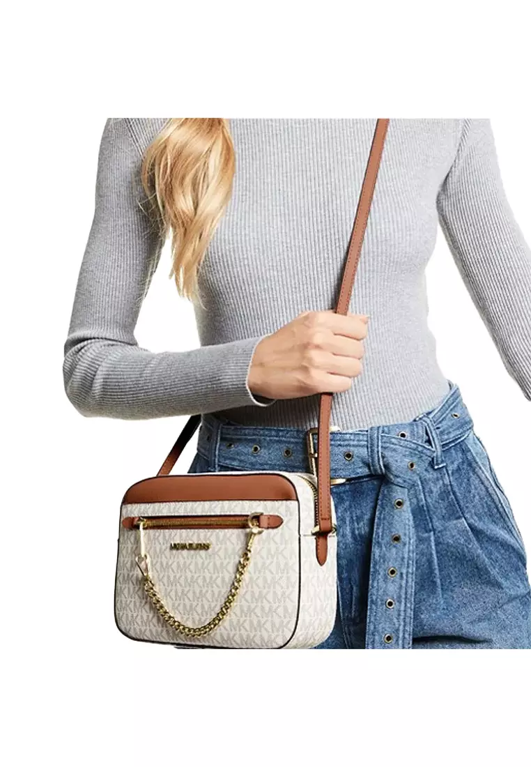 Jet Set Large Logo Crossbody Bag In Vanilla 35S1GTTC9B