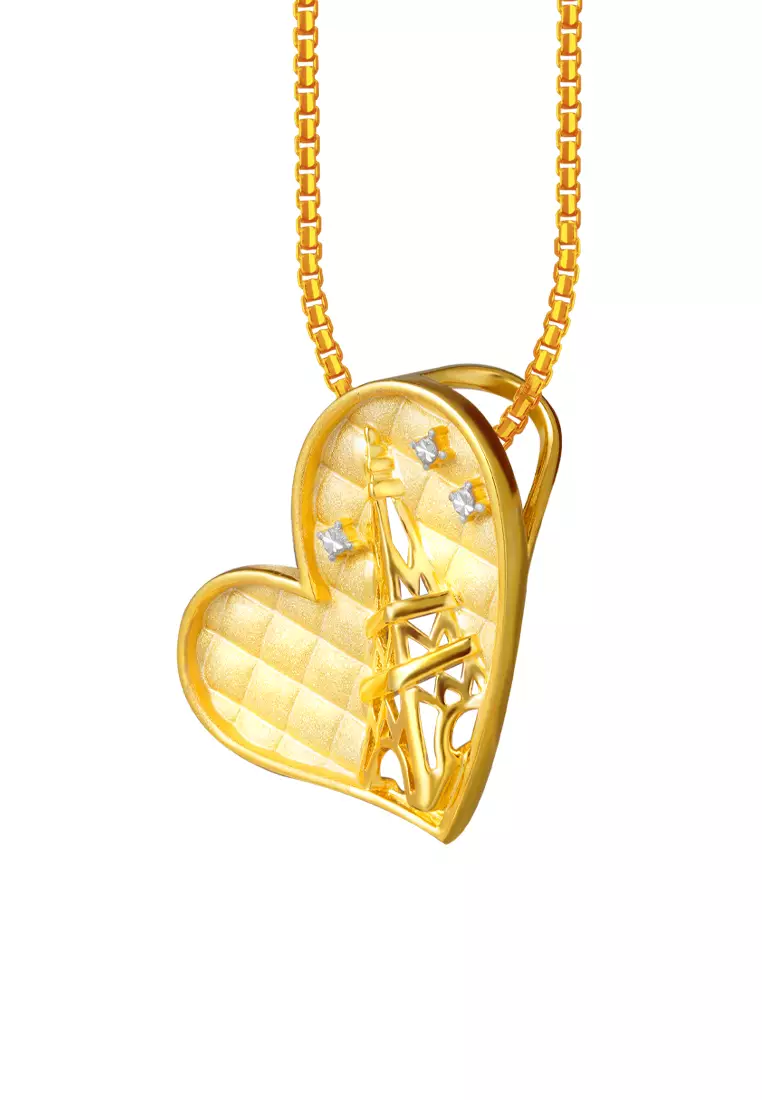 TOMEI【浪漫真爱】Romantic Love Pendant, Yellow Gold 916