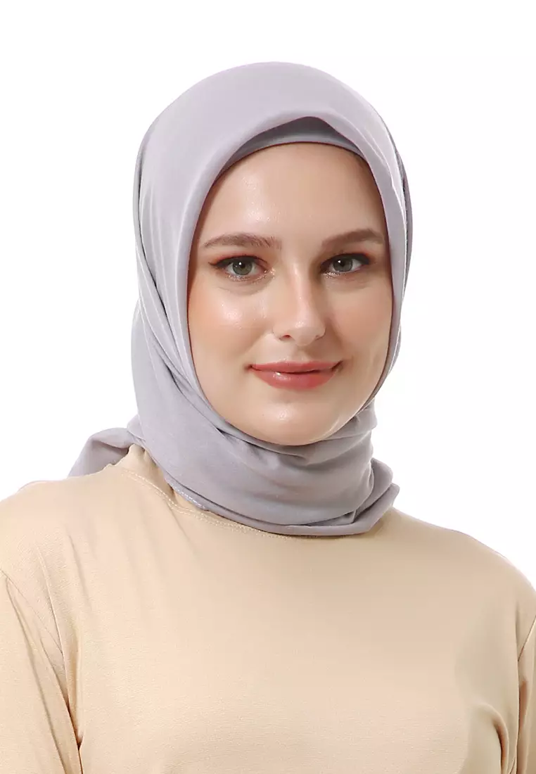 Vierra Jilbab Segiempat Paris Polos Premium Best Style - Grey
