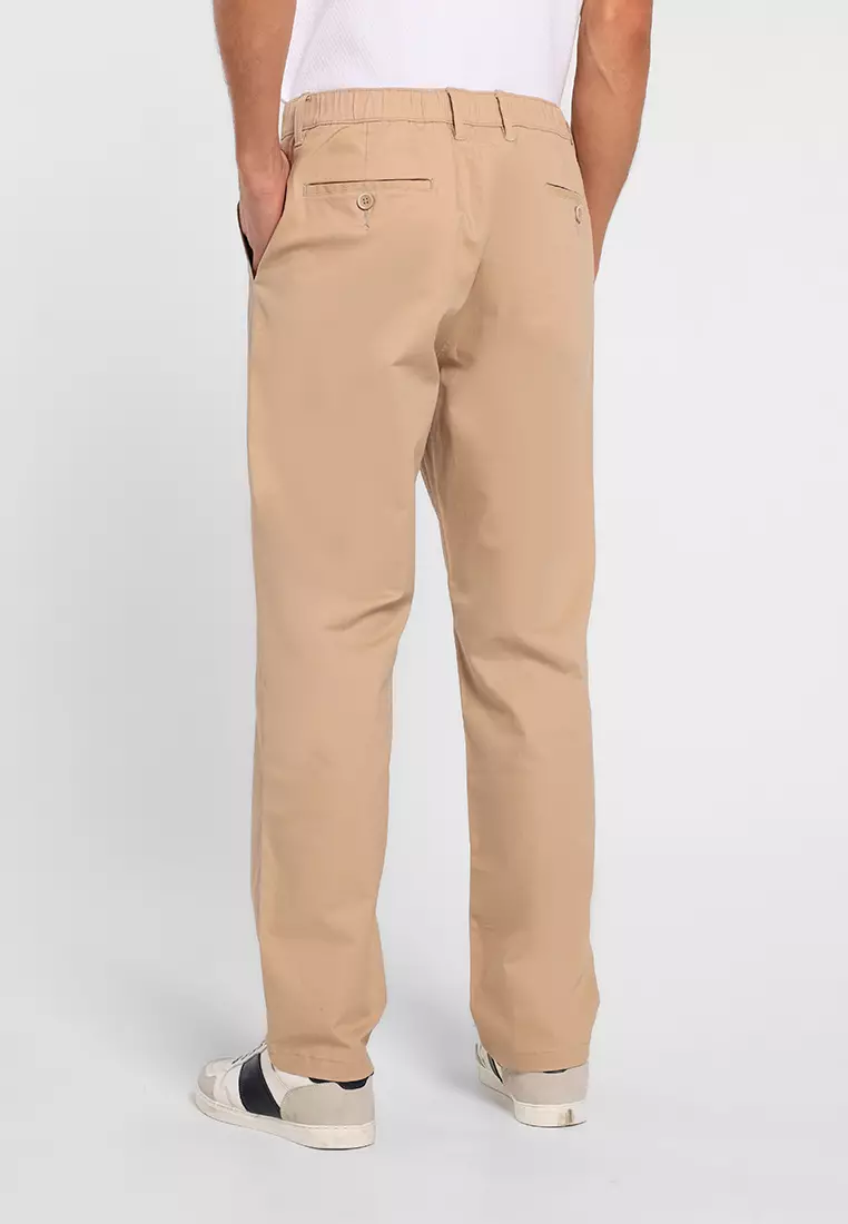 MANZONE- Celana Panjang Pria Relaxed Fit Deva 02 - Beige Warna Beige