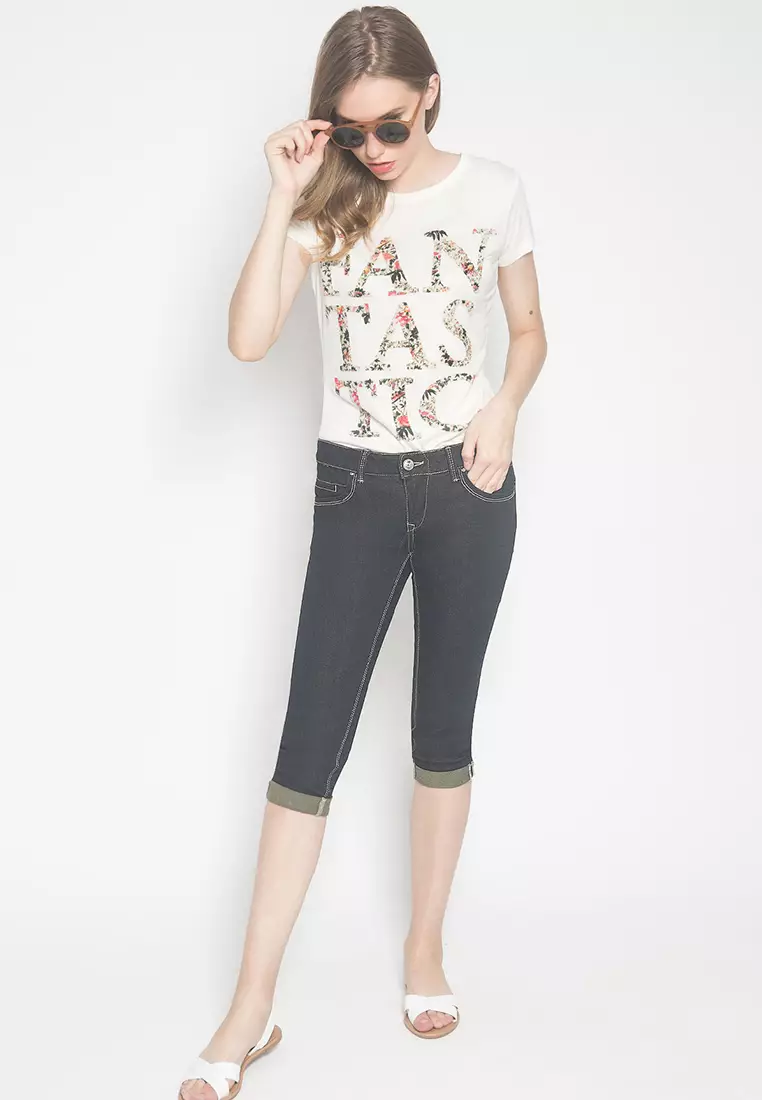 LGS - Celana Casual Wanita Warna Jeans Hitam - LPC.401.009.A194.C