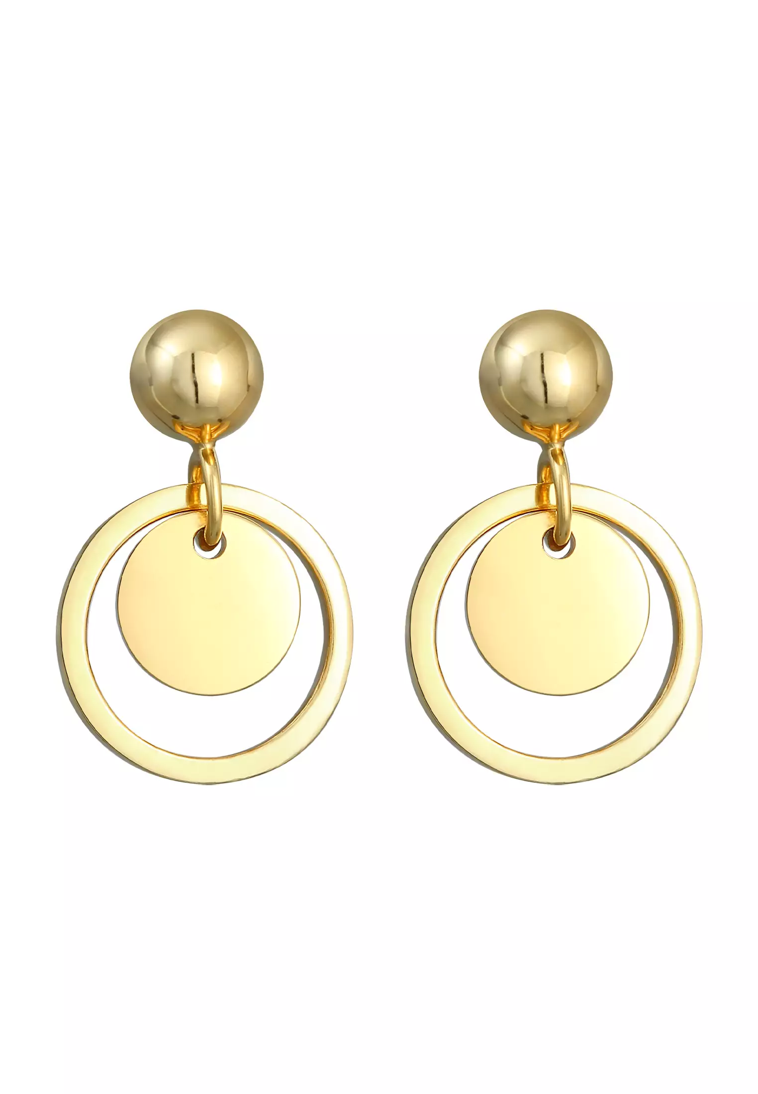 耳环耳衣架血小板圆形地理趋势金镀金