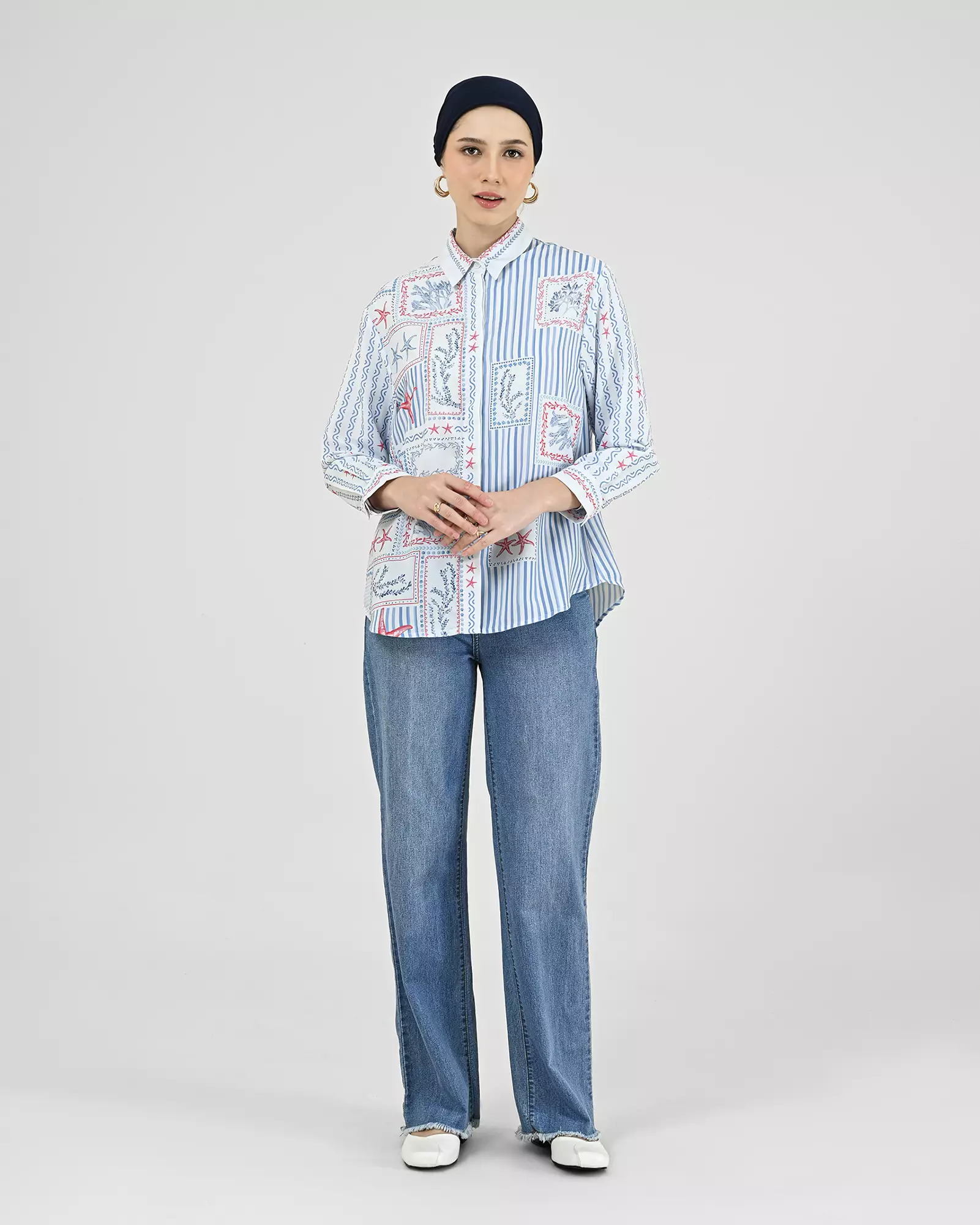 Geulis.id RALINE SHIRT - Lightblue