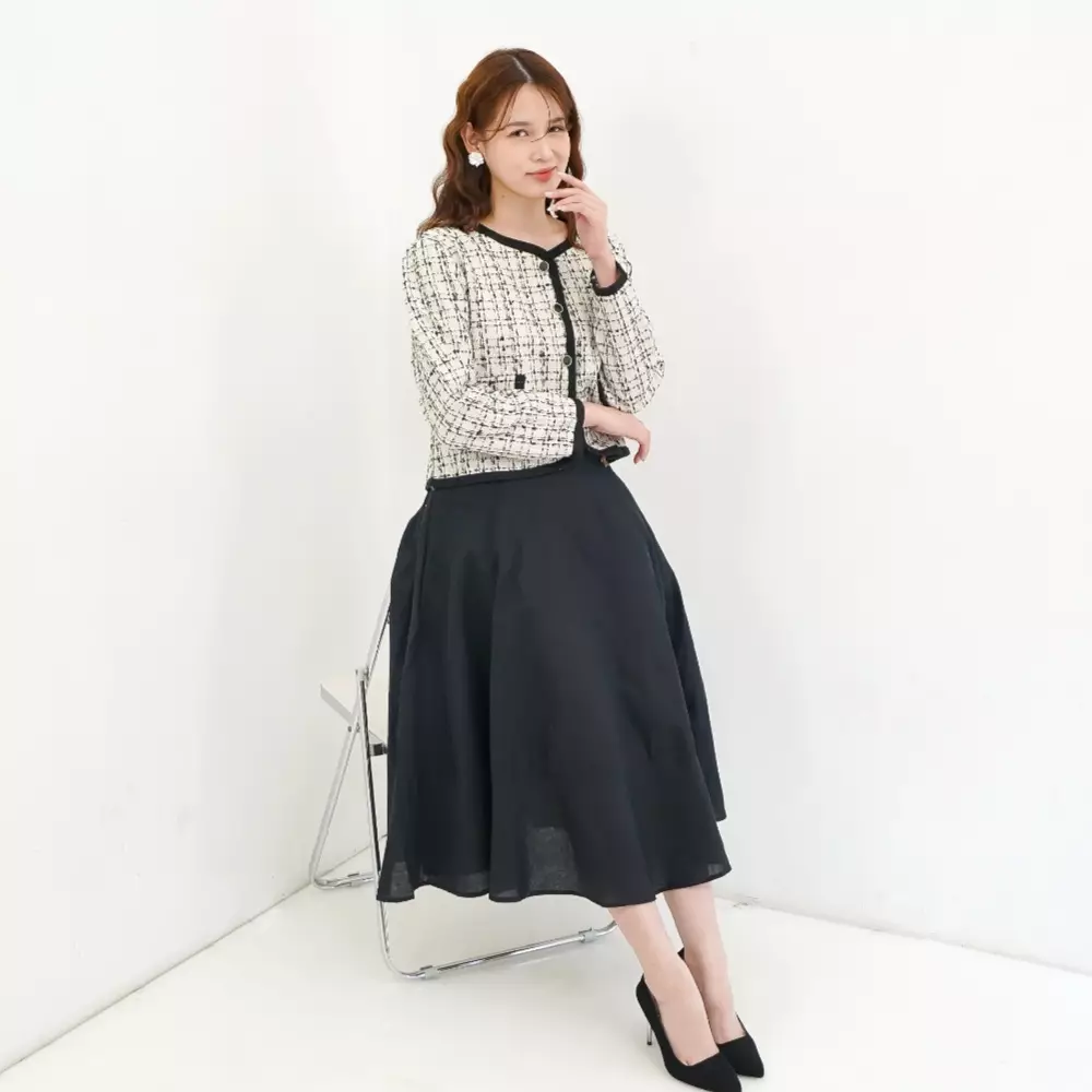 Clarisse Tweed Cardigan in White