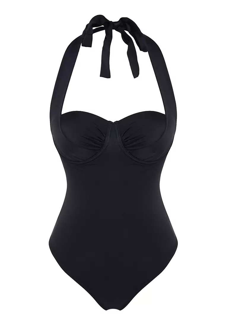 Buy Trendyol Ruched Halter Swimsuit Online
