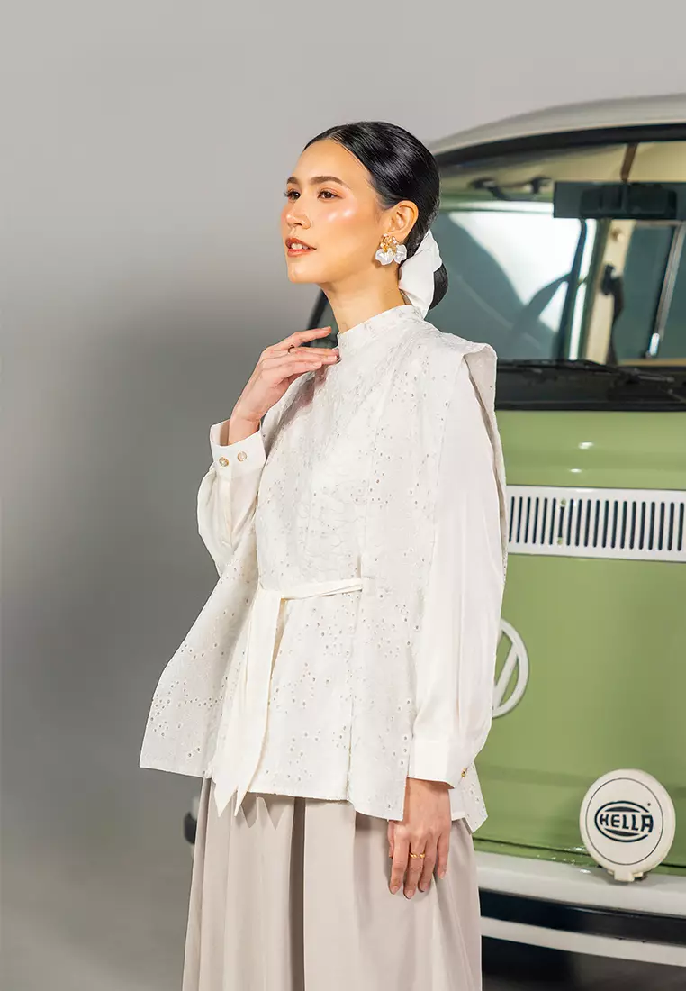 Kami Effie Paneled Top Ivory
