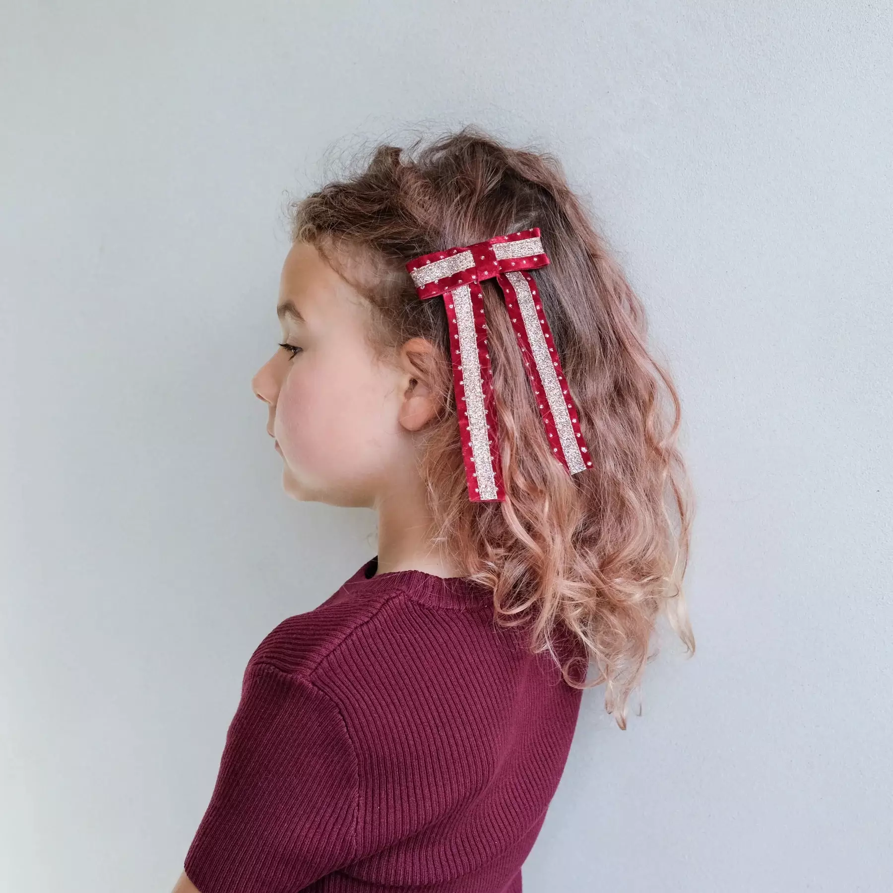 Mimi & Lula Circus Glitter Bow - Red - Jepitan Rambut Anak Perempuan (Multi)