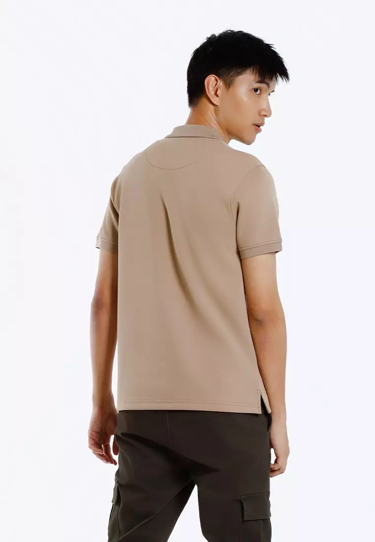 Forest Mens Stretchable Cotton Slim Fit Polo Tee - 23961-16LightKhaki