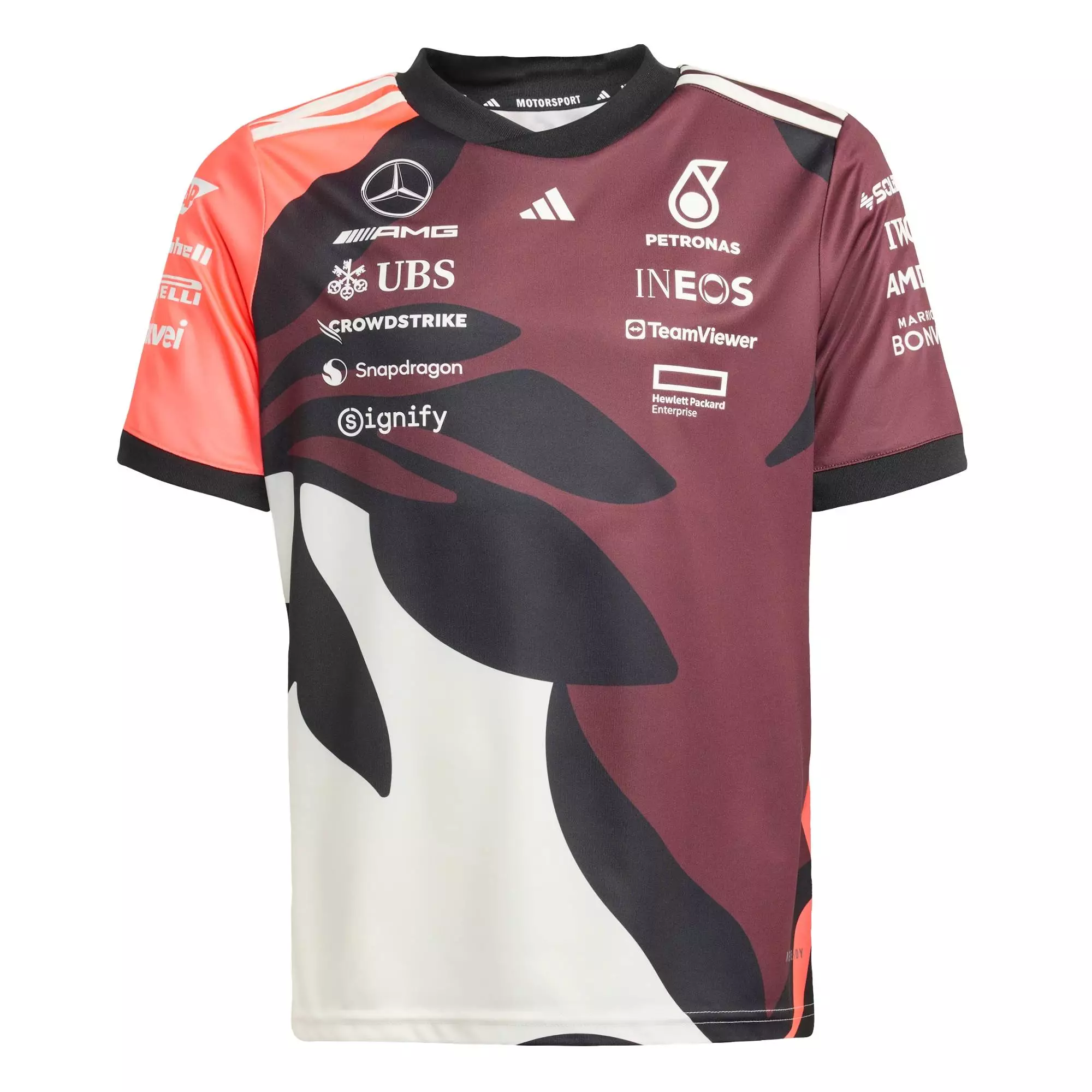Motorsport Mercedes - AMG Petronas Formula One Team Driver Jersey Summer Pack Kids Unisex Burgundy JZ6209