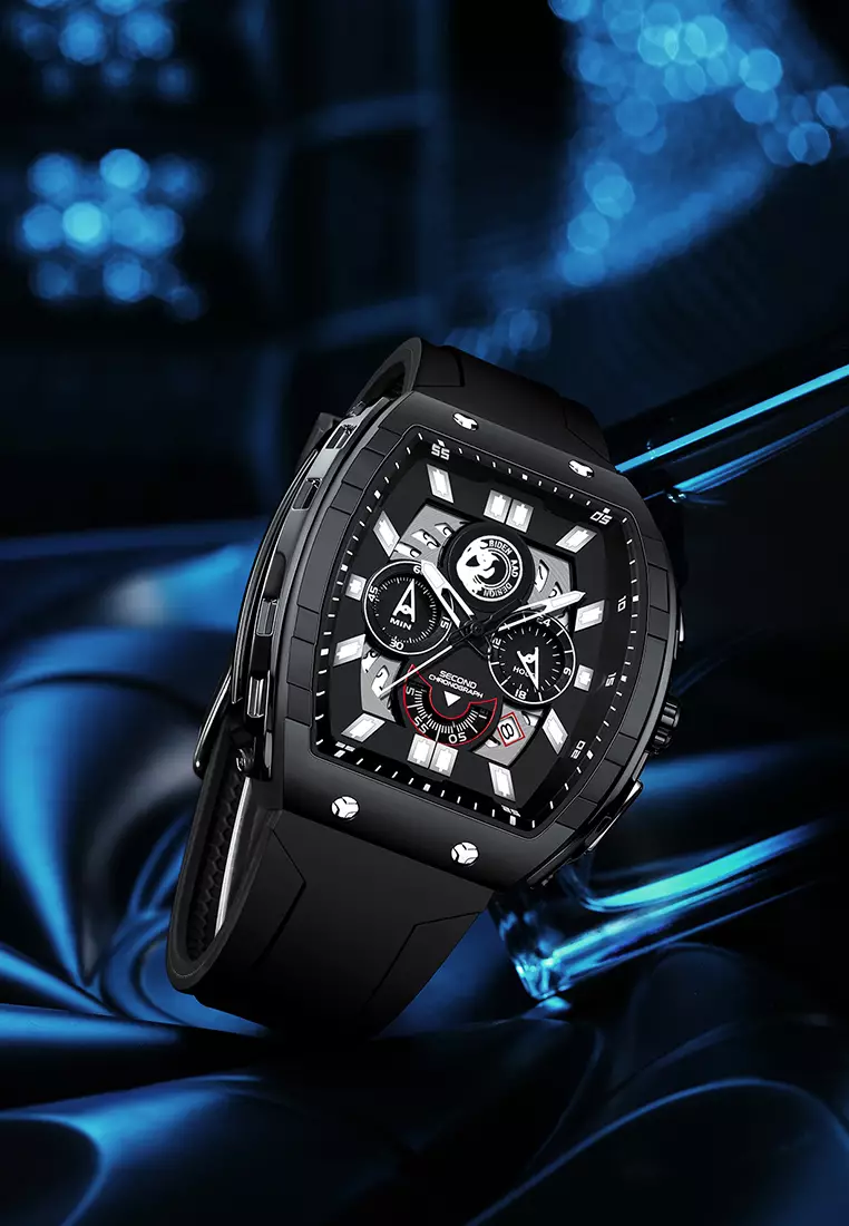 Jam Tangan Pria Original Olahraga Bercahaya Tali Silikon Jam Tangan Cowok