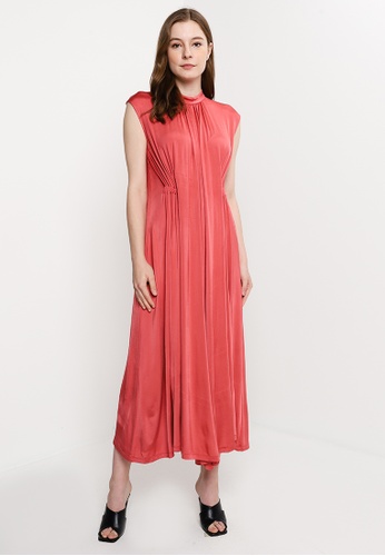ck Calvin Klein Draped Viscose Gathered Side Column Dress 2023 | Buy ck Calvin  Klein Online | ZALORA Hong Kong